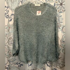 Mint Crew Neck Sweater with Ribbed Texture